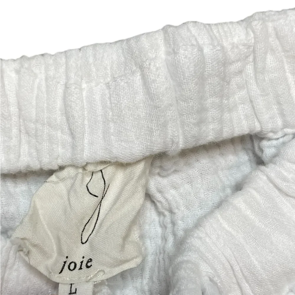 JOIE Cotton Textured Wide Leg Pants White Size Large - Picture 5 of 7